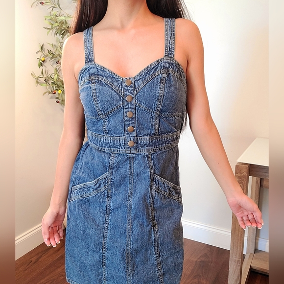 Japna Women Denim Jean Dress - Picture 2 of 14